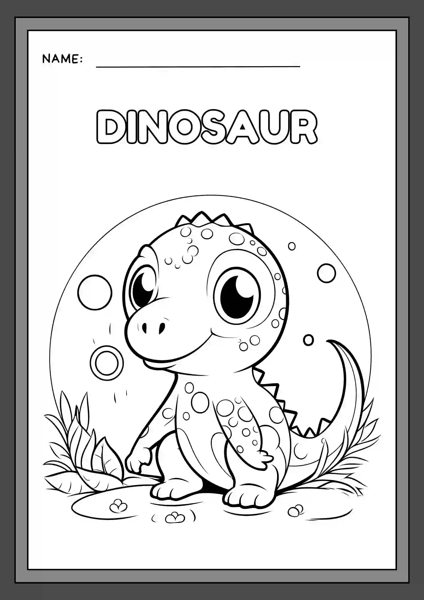 Dinosaur Coloring Worksheets For LKG 