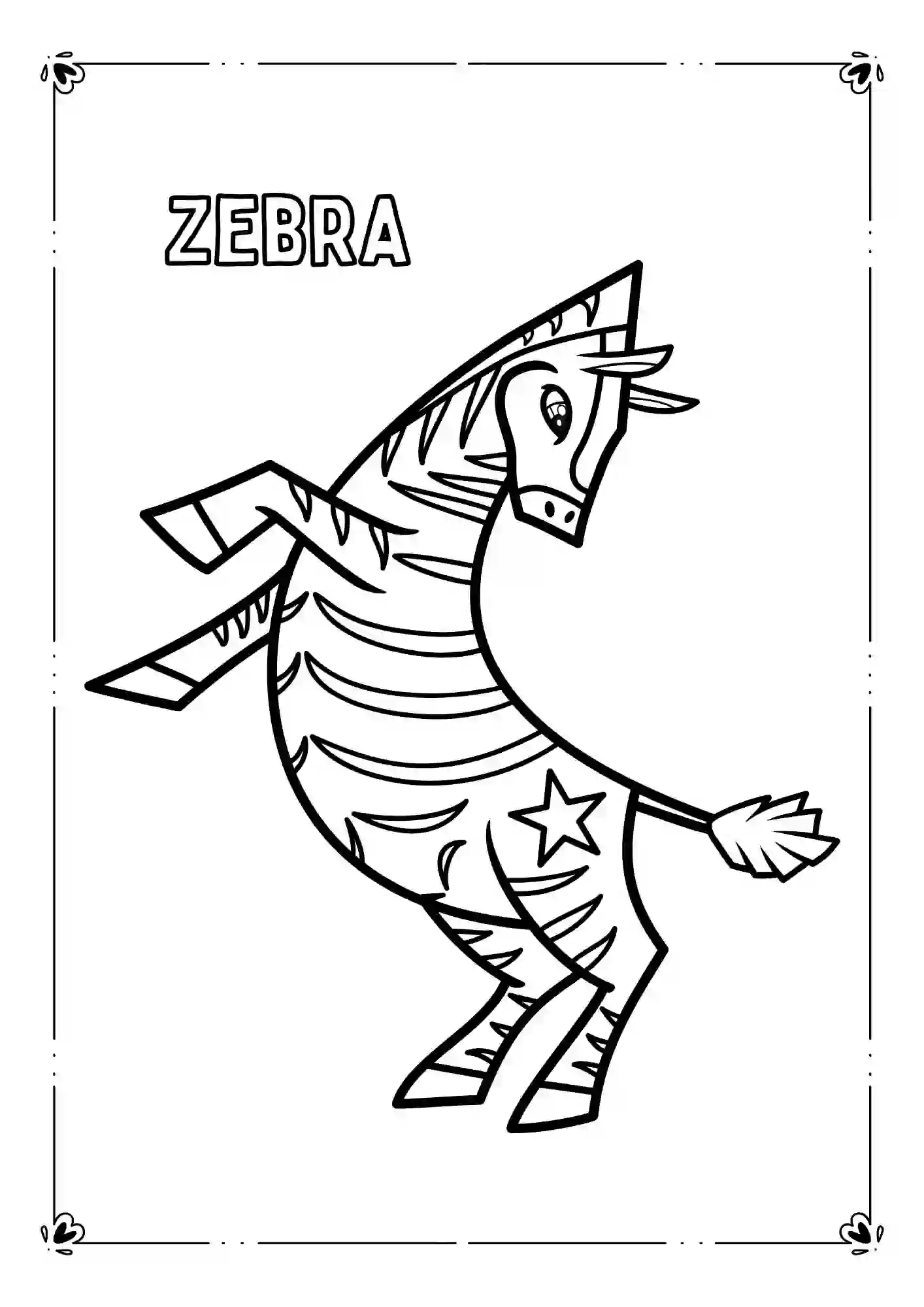 Wild Life Animals Coloring Worksheets (zebra)