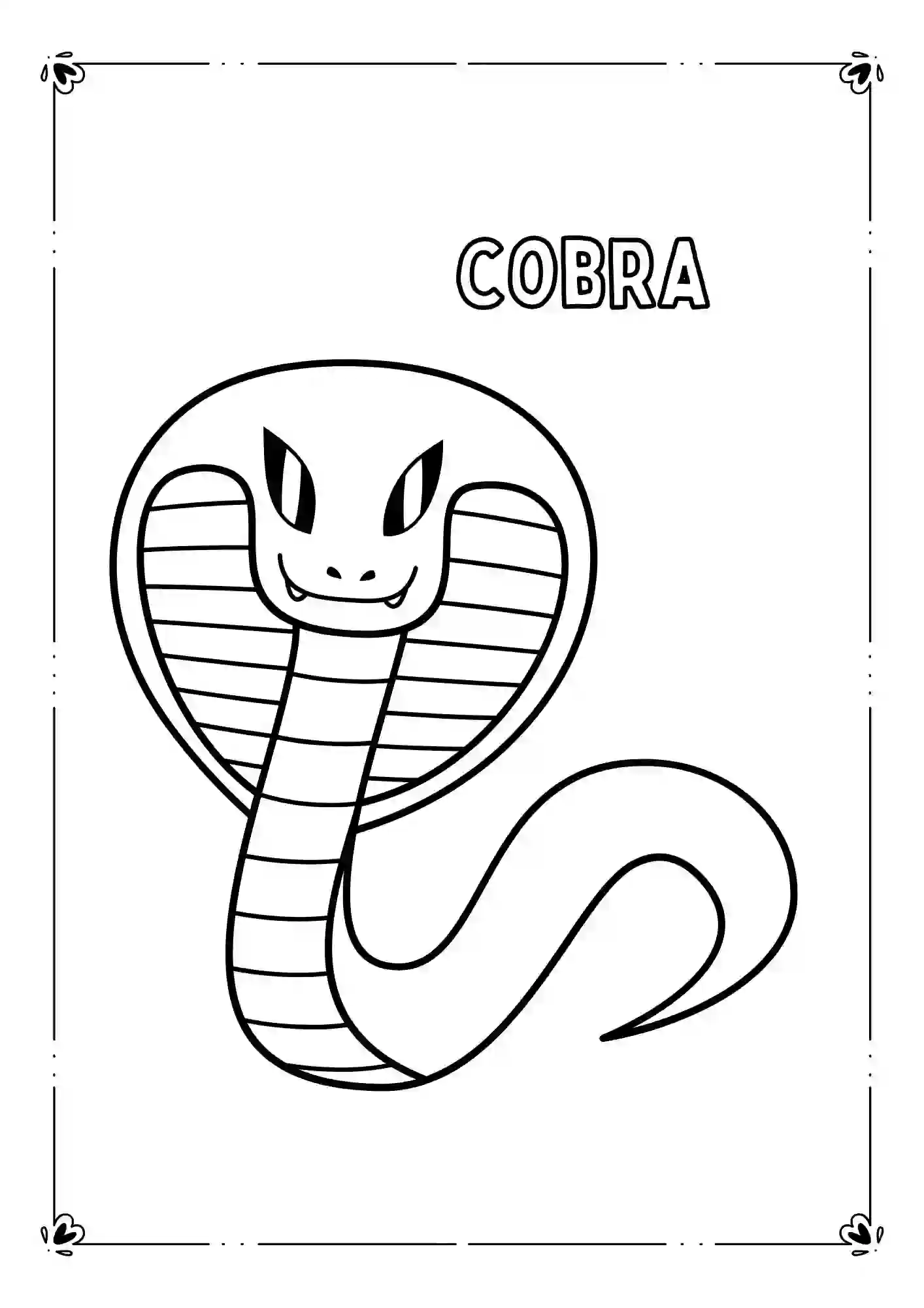 Wild Life Animals Coloring Worksheets (COBRA)