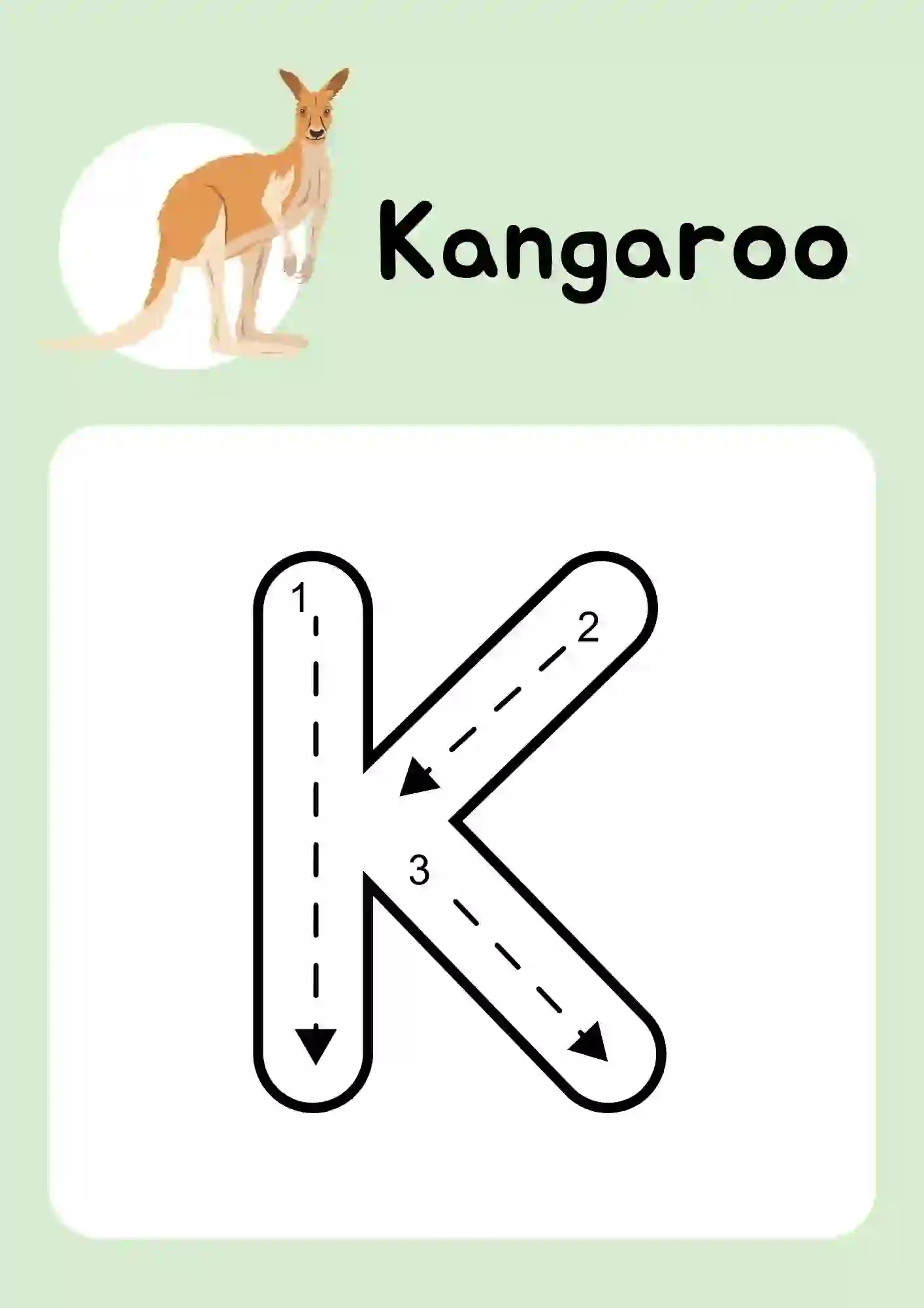 Uppercase Alphabet (K) Tracing Worksheets Kindergarten