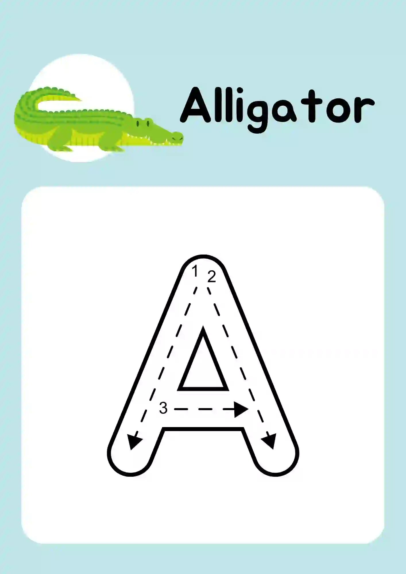 Uppercase Alphabet (A) Tracing Worksheets Kindergarten