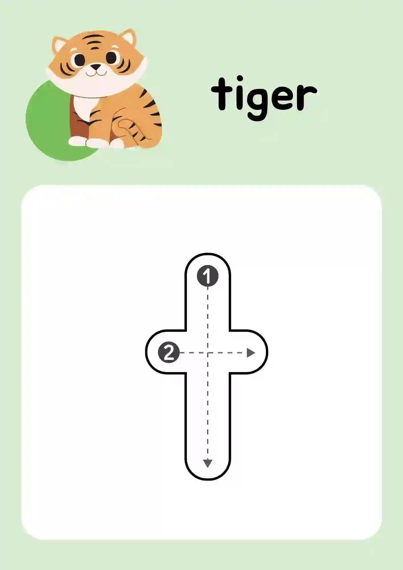  Lower Case Alphabet (t) Tracing Worksheets
