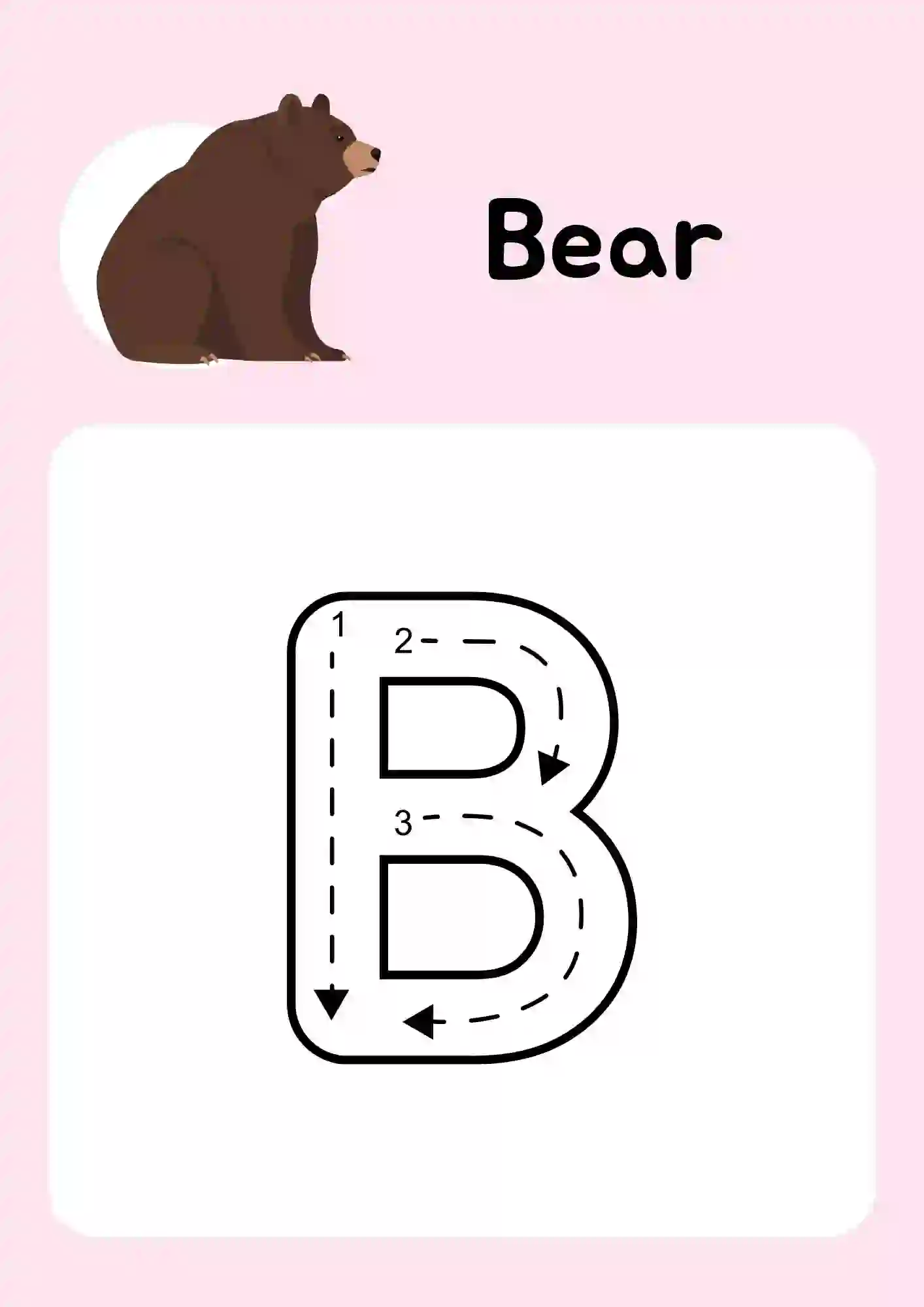 Uppercase Alphabet (B) Tracing Worksheets Kindergarten