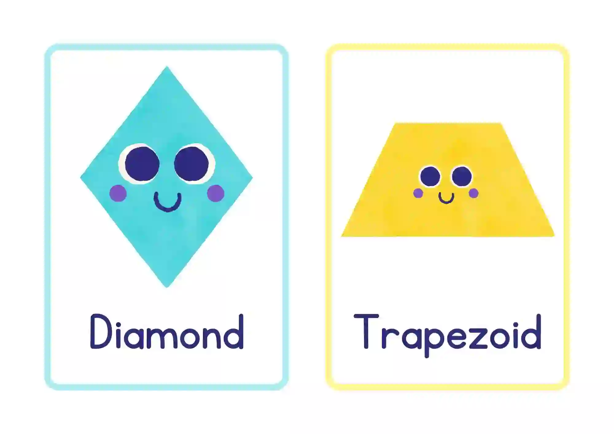 Shape Characters Posters For Kindergarten (diamond and trapezoid)