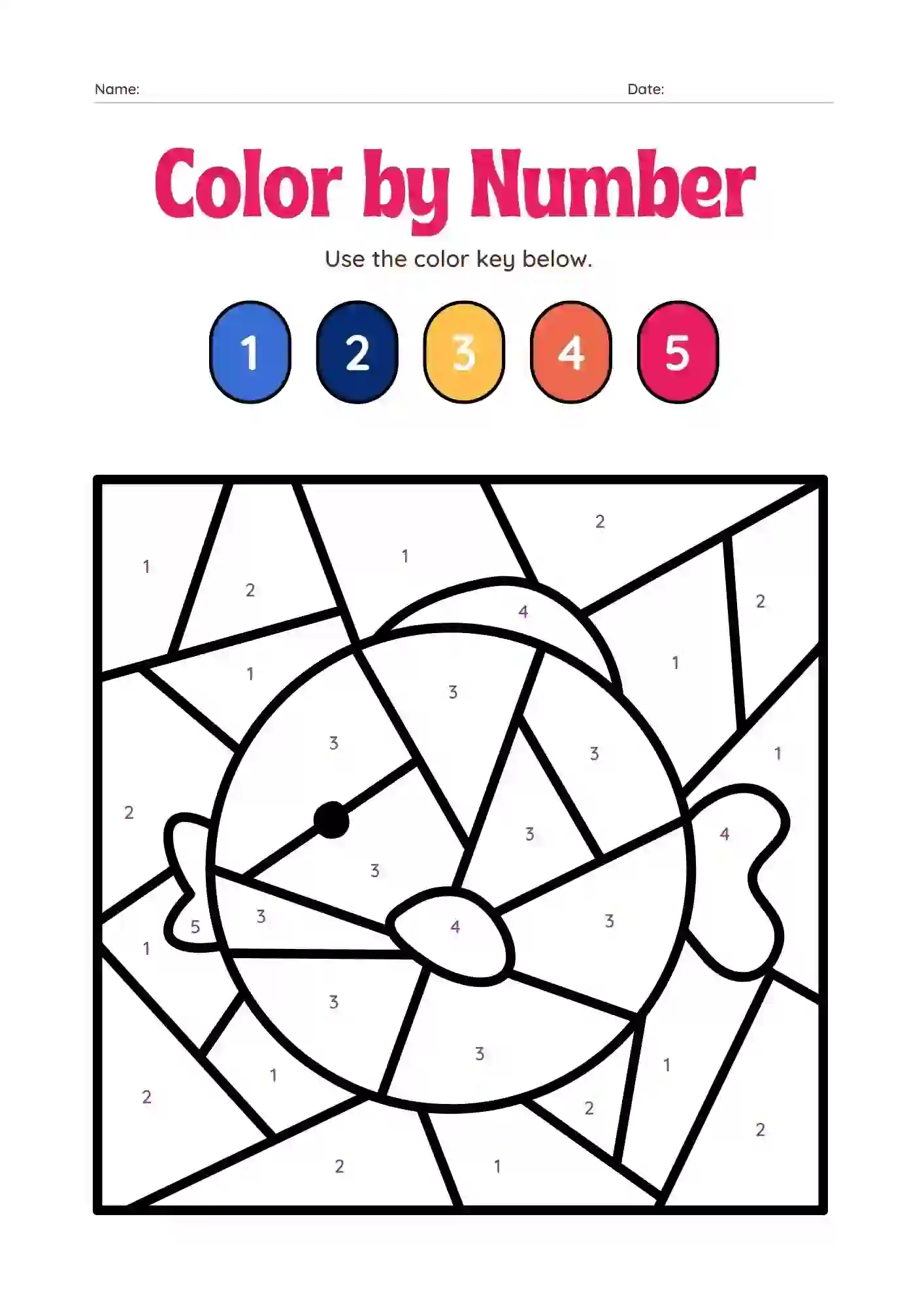 Color By Number Animal Worksheets for kindergarten