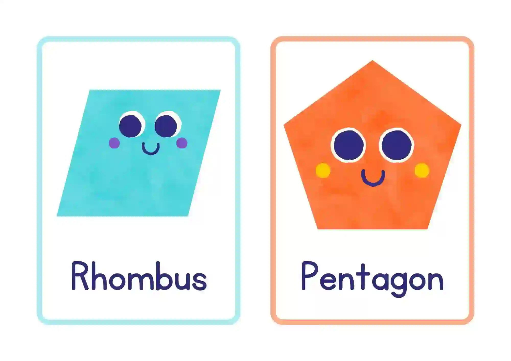 Shape Characters Posters For Kindergarten (rhombus and pentagon)