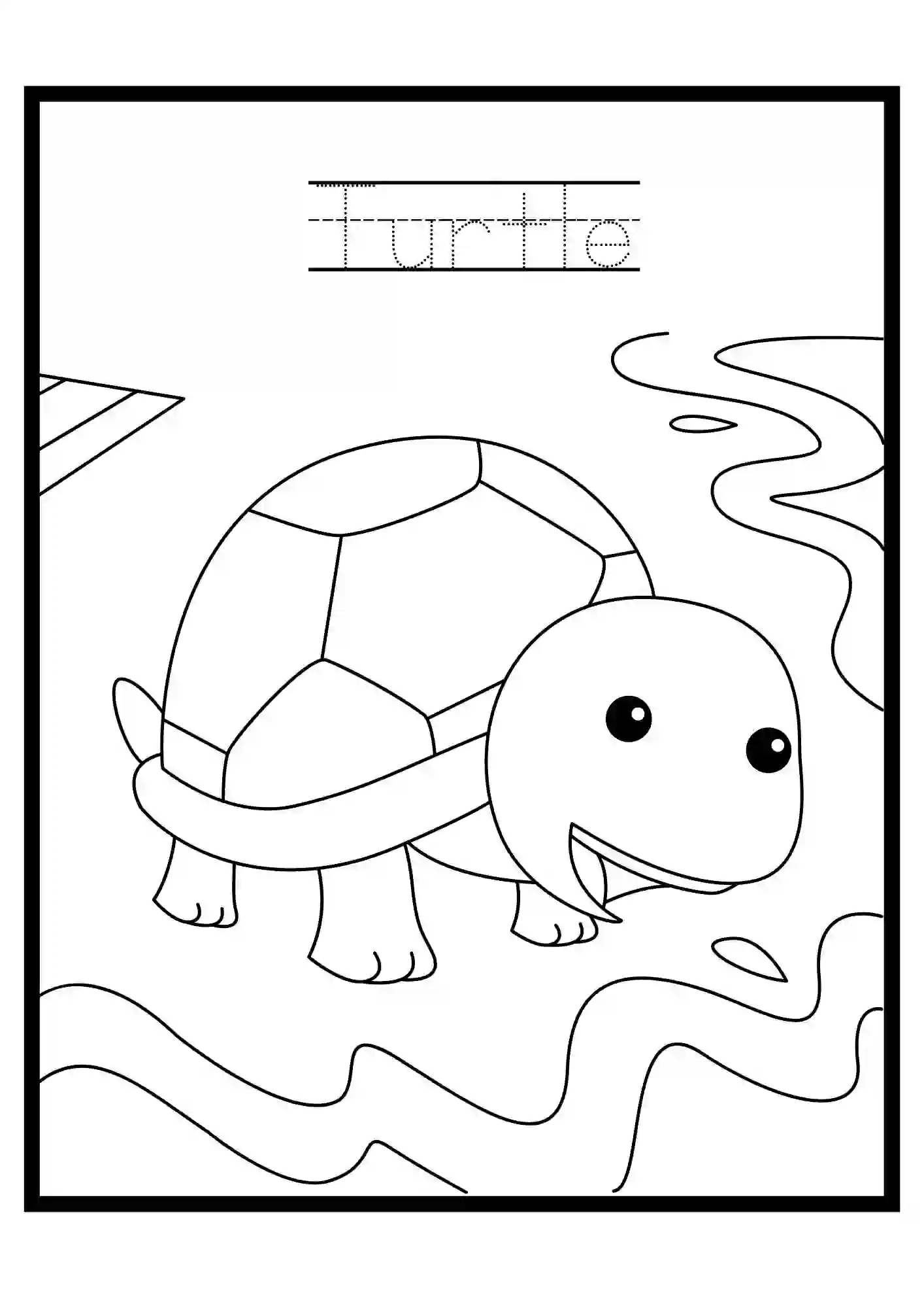 Under the Water Colouring Worksheets turtle