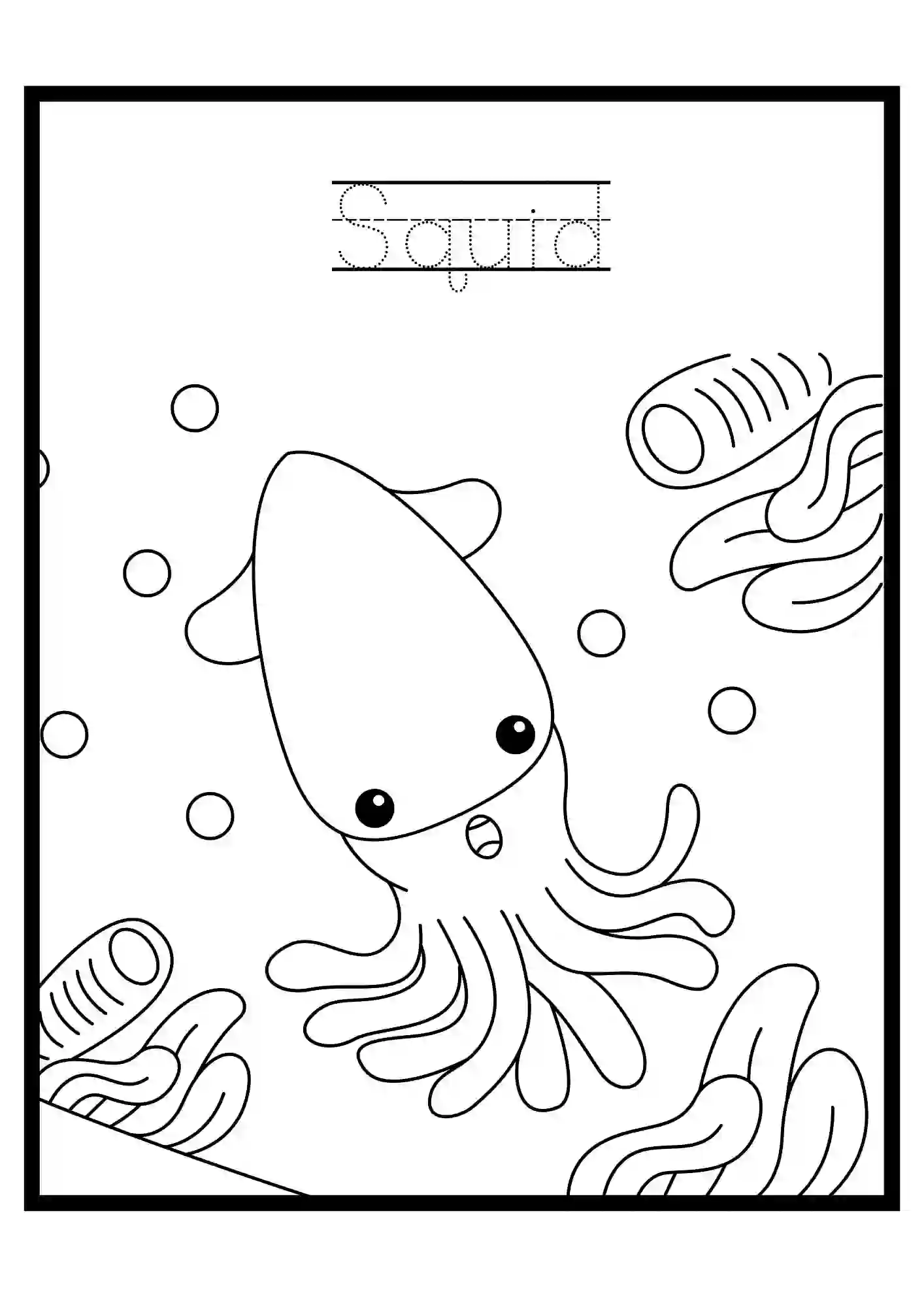 Under the Water Colouring Worksheets quid