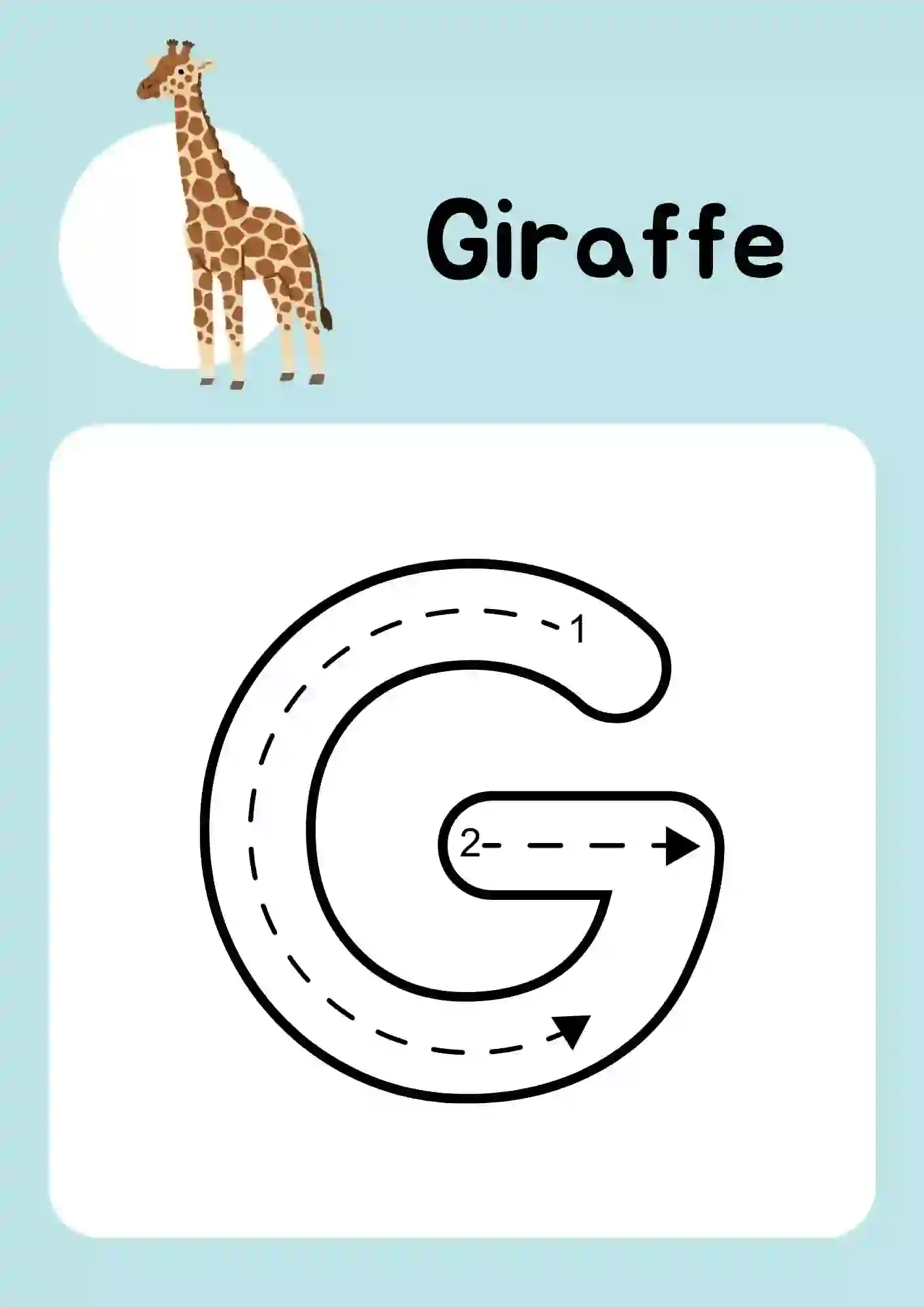 Uppercase Alphabet (G) Tracing Worksheets Kindergarten