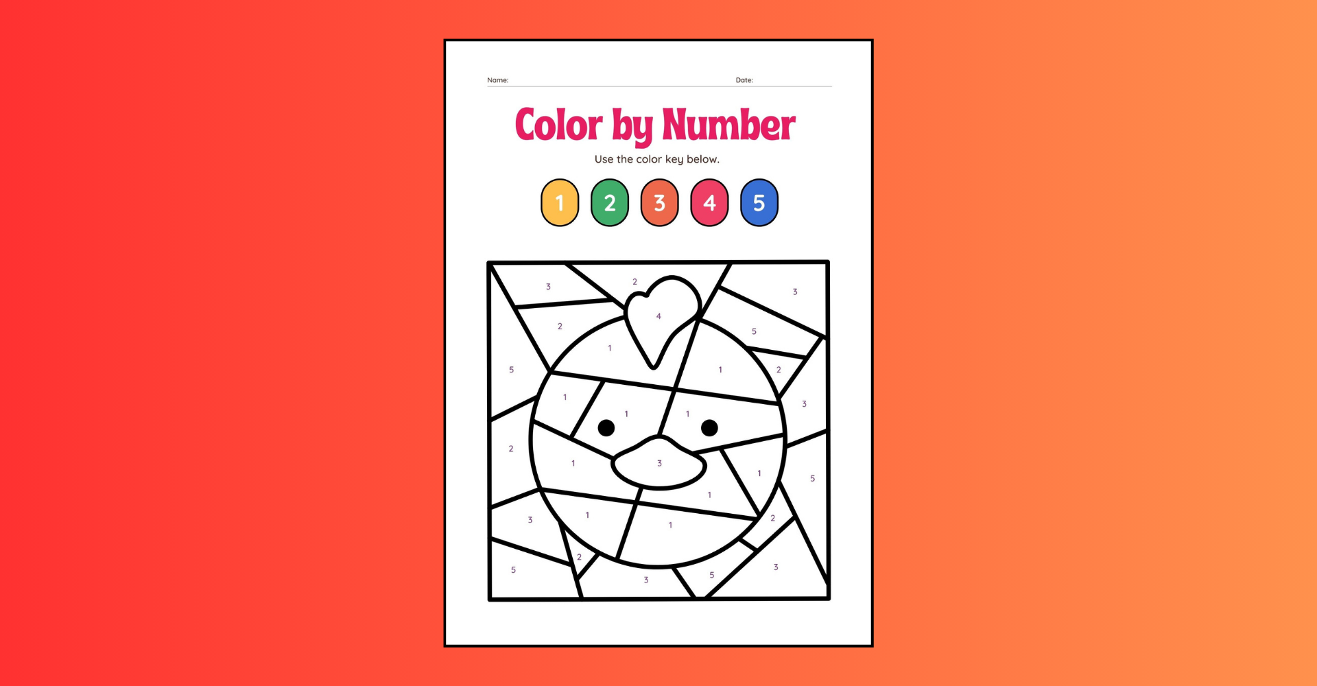 Color By Number Animal Worksheets For Kindergarten