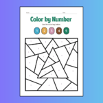 Color by number shapes worksheets for kindergarten