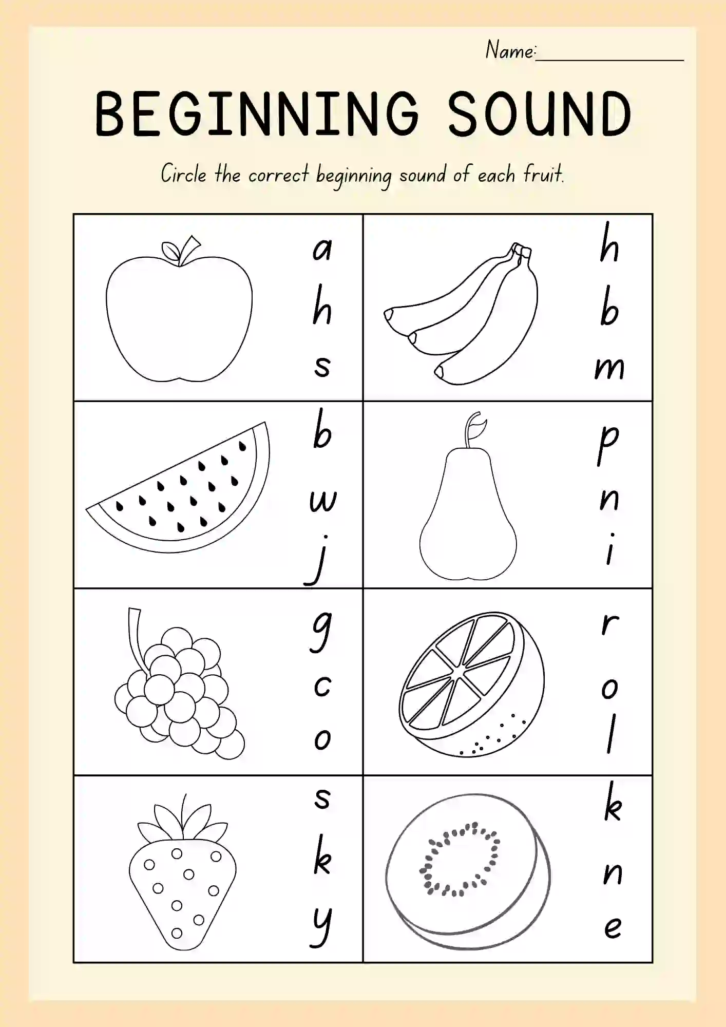 Beginning Sounds Worksheets For Kindergarten Pdf