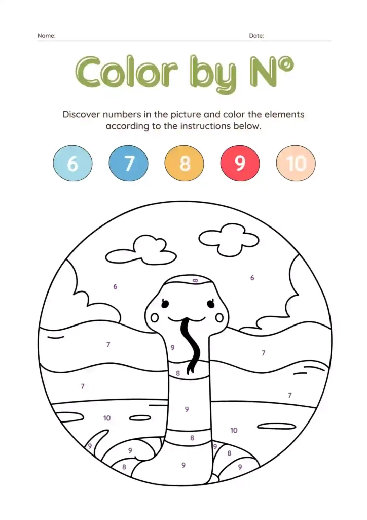 Color by Number Worksheets For Kindergarten