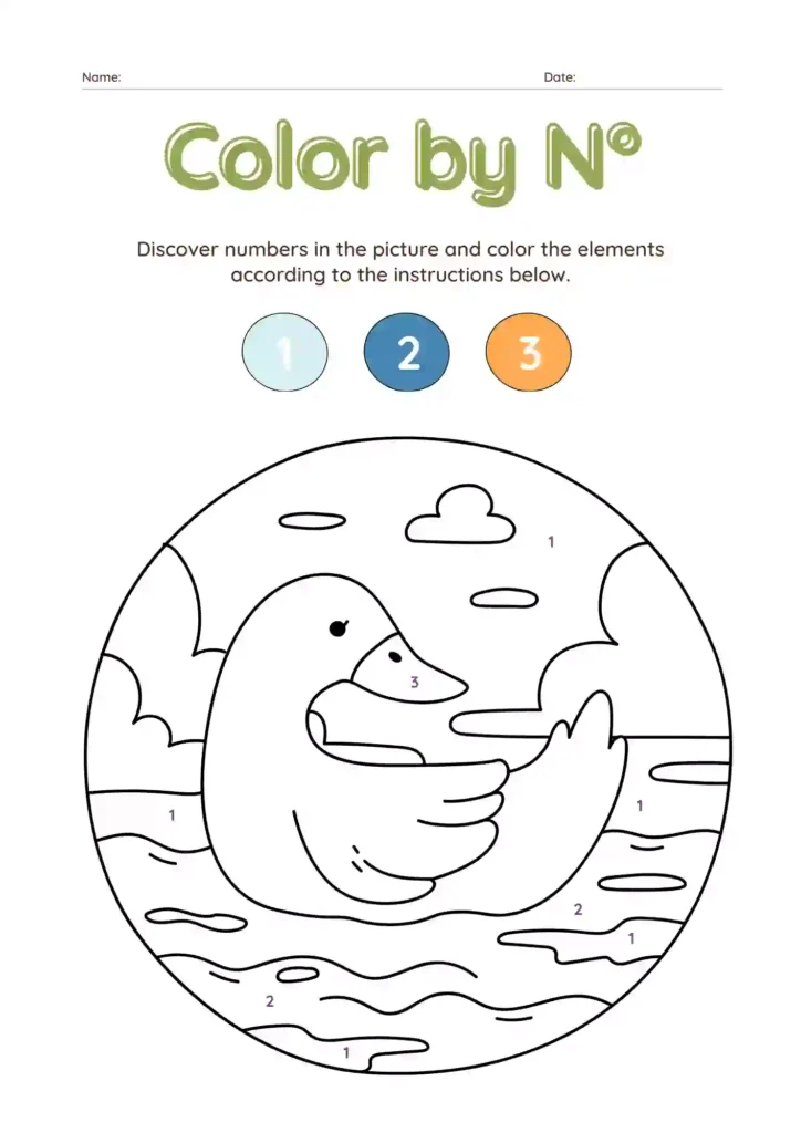 Color by Number Worksheets For Kindergarten