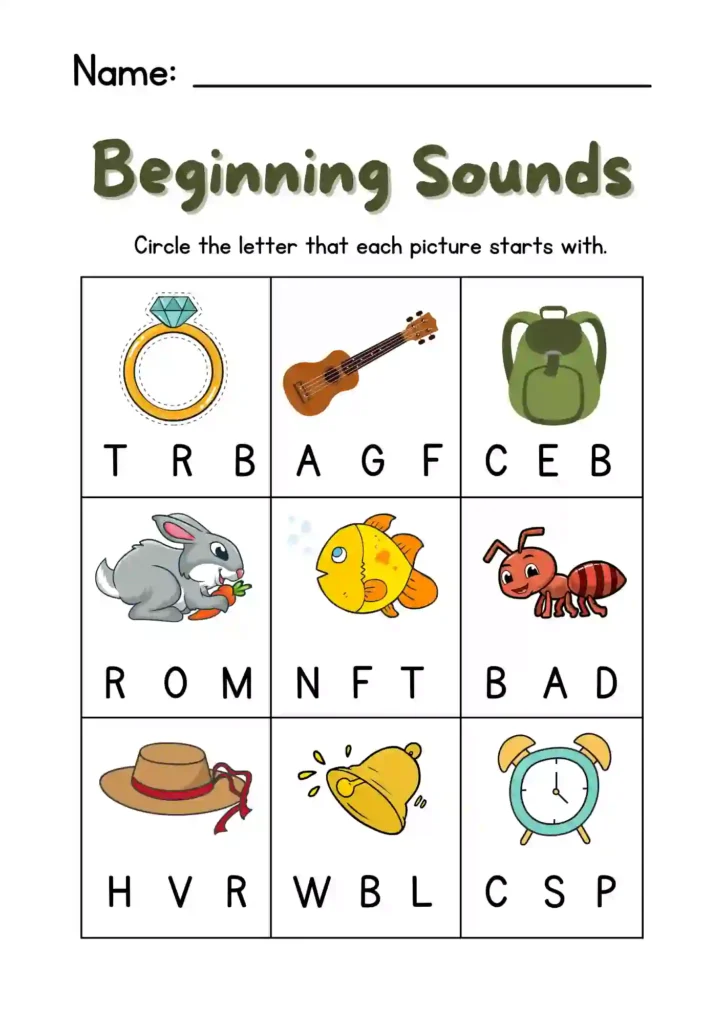 Beginner Phonics Worksheets For Kindergarten