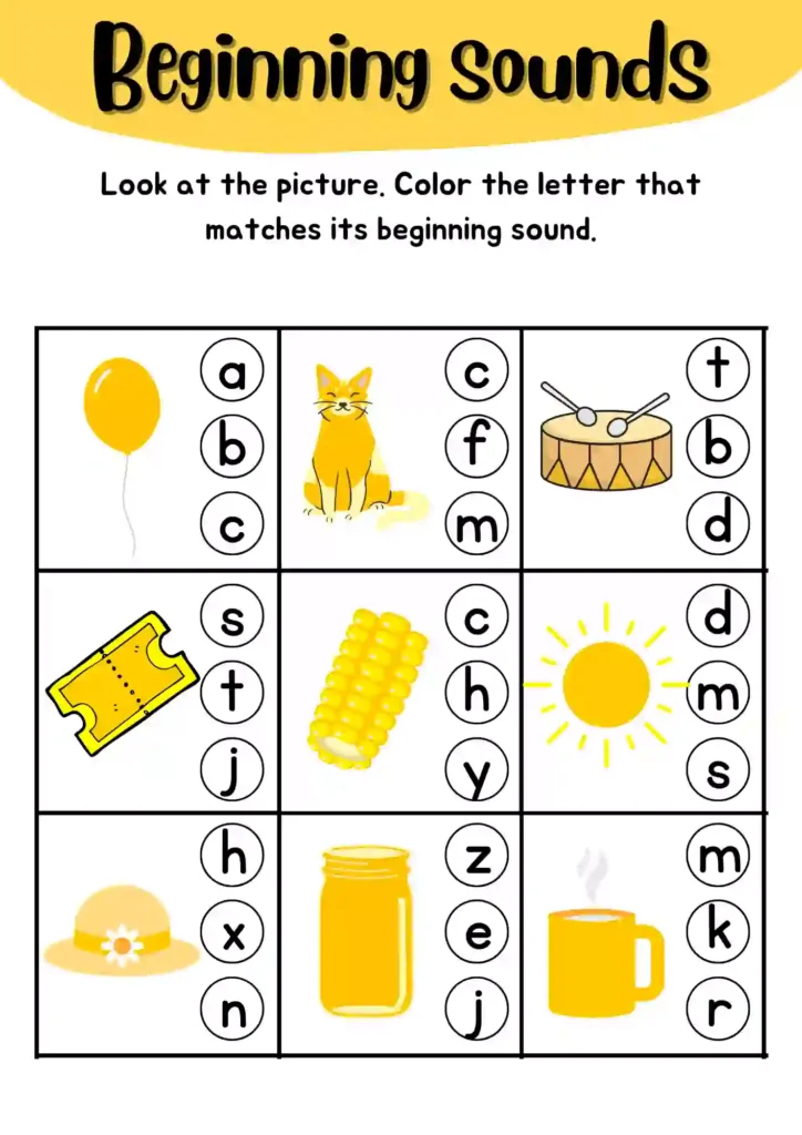 Beginner Phonics Worksheets For Kindergarten