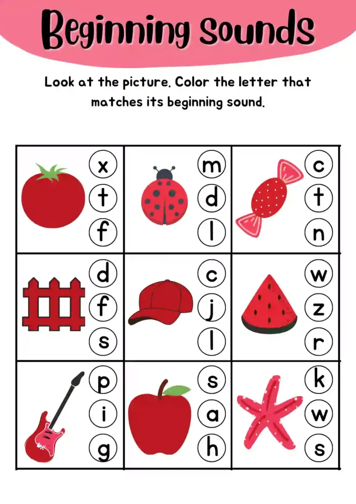 Beginner Phonics Worksheets For Kindergarten