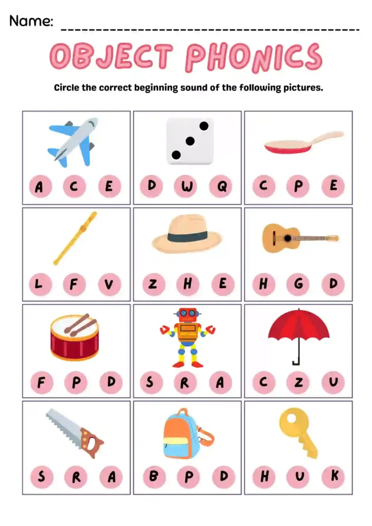 Beginner Phonics Worksheets For Kindergarten