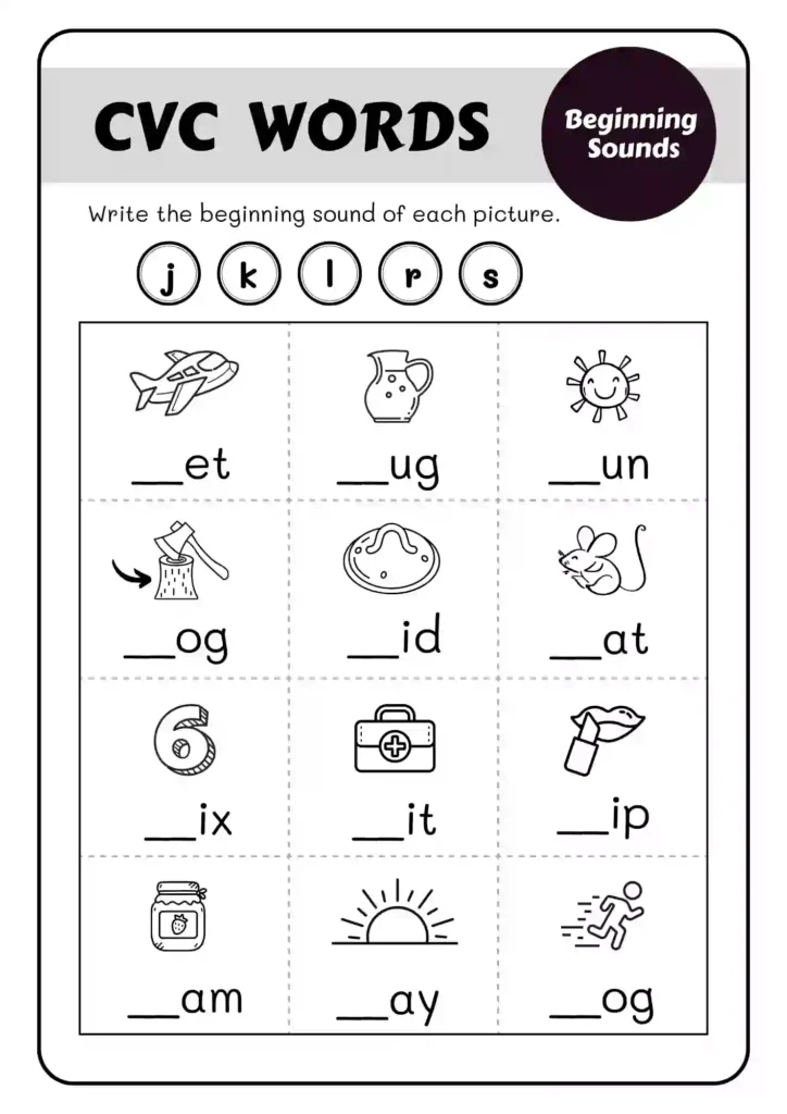 Beginner Phonics Worksheets For Kindergarten