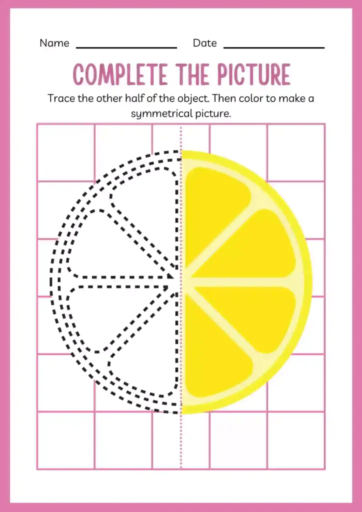 Free Symmetry Line Worksheets for Kindergarten