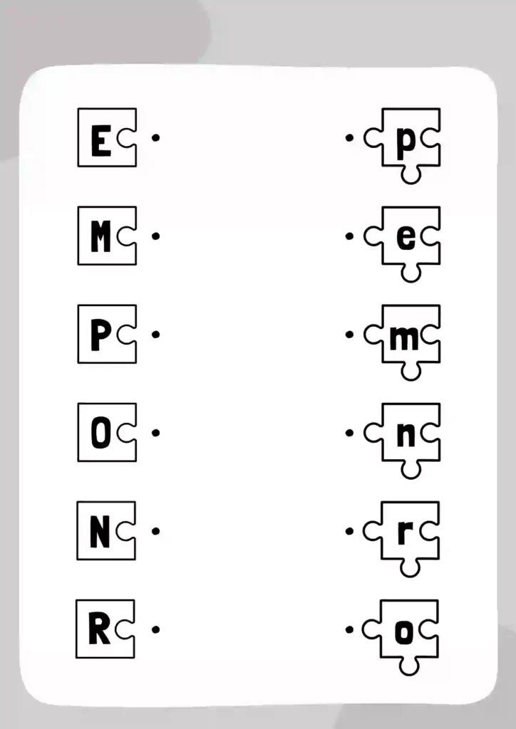 Alphabet Matching Worksheets For Nursery And Kindergarten