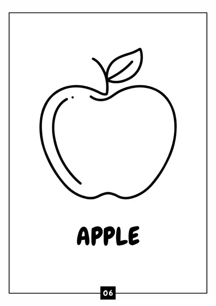 Coloring Worksheets For Kindergarteners (Apple)